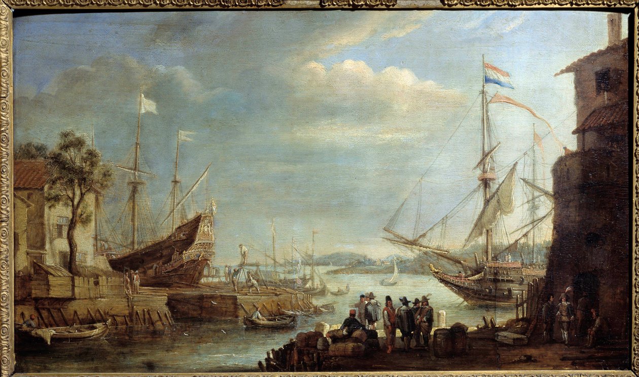Porto marittimo nel 17° secolo da Cornelis de Wael