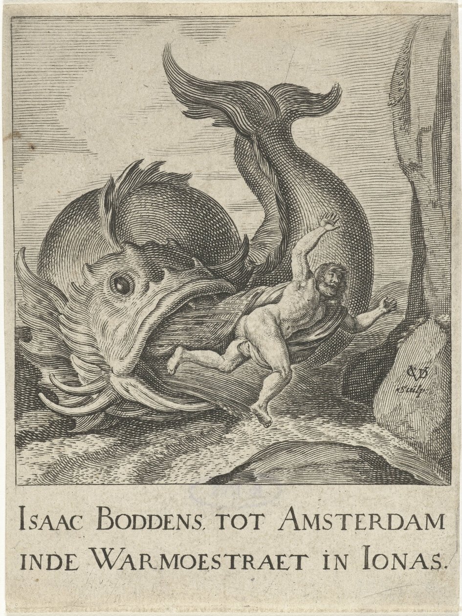 Giona vomitato dalla balena da Cornelis van Dalen (I)