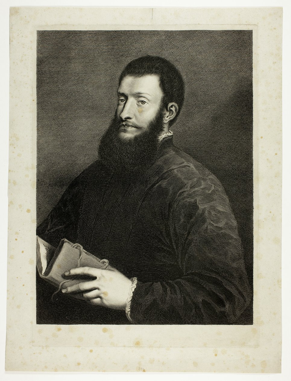 Ritratto del poeta Pietro Aretino, da Cabinet Reynst; Variarum imaginum a celeberrimis artificibus pictarum Caelaturae (Cabinet Reynst: Incisioni di varie immagini dipinte da artisti famosi) da Cornelis van Dalen II