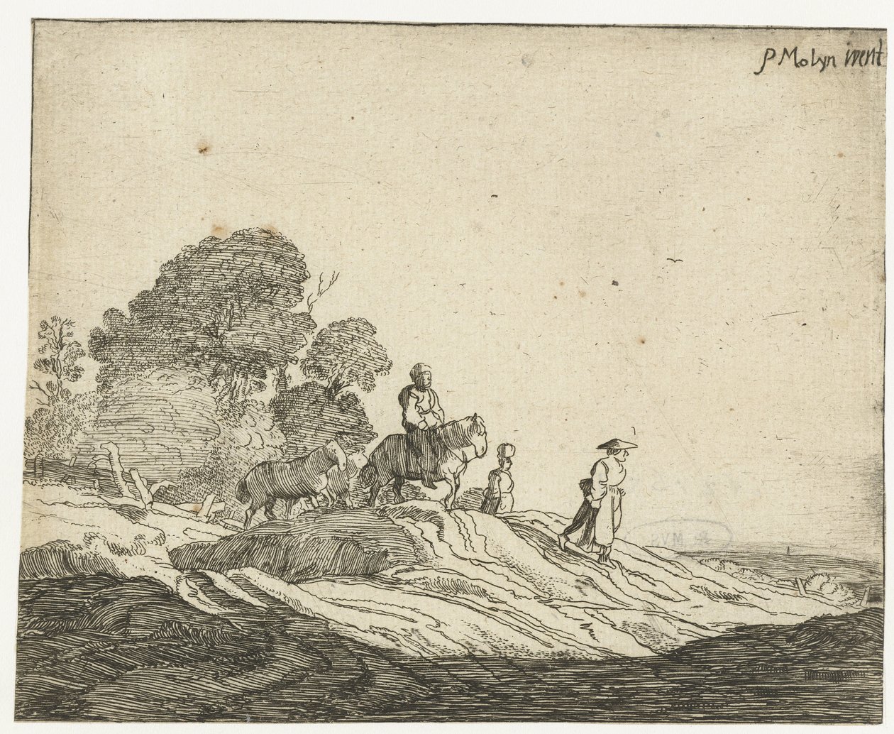 Paesaggio con cavalli da Cornelis van Kittensteyn (attributed to)