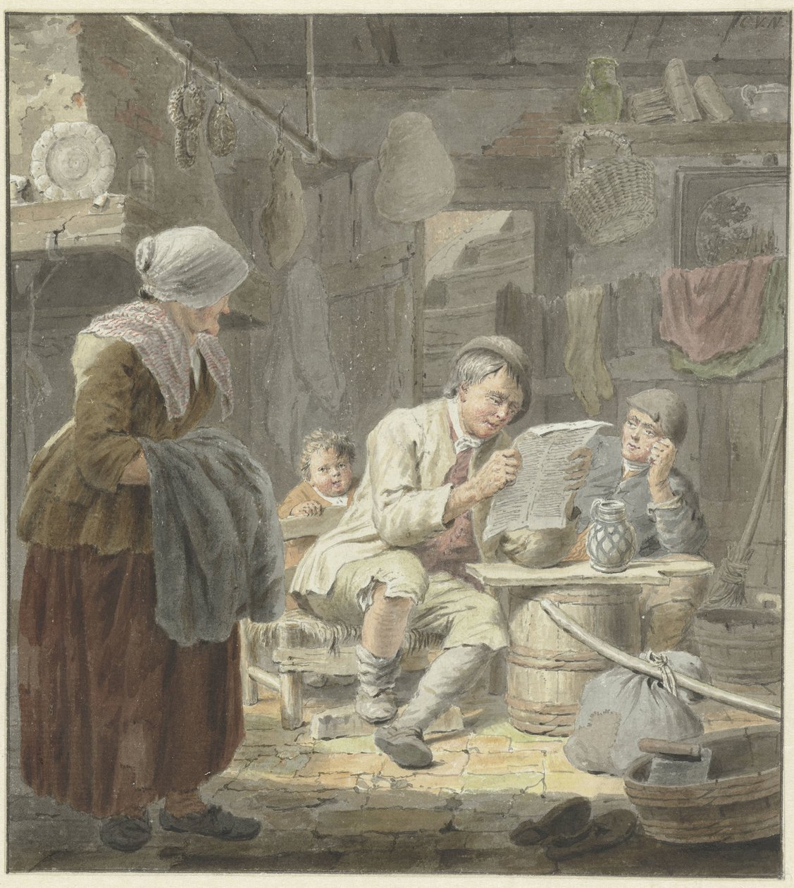 Il lettore di giornali da Cornelis van Noorde