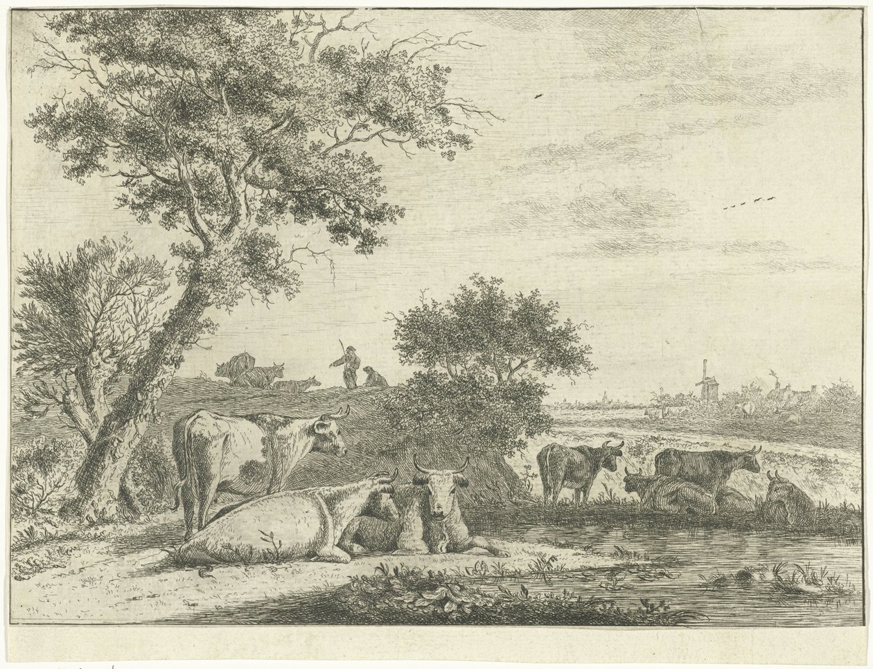 Paesaggio con mucche da Cornelis van Noorde