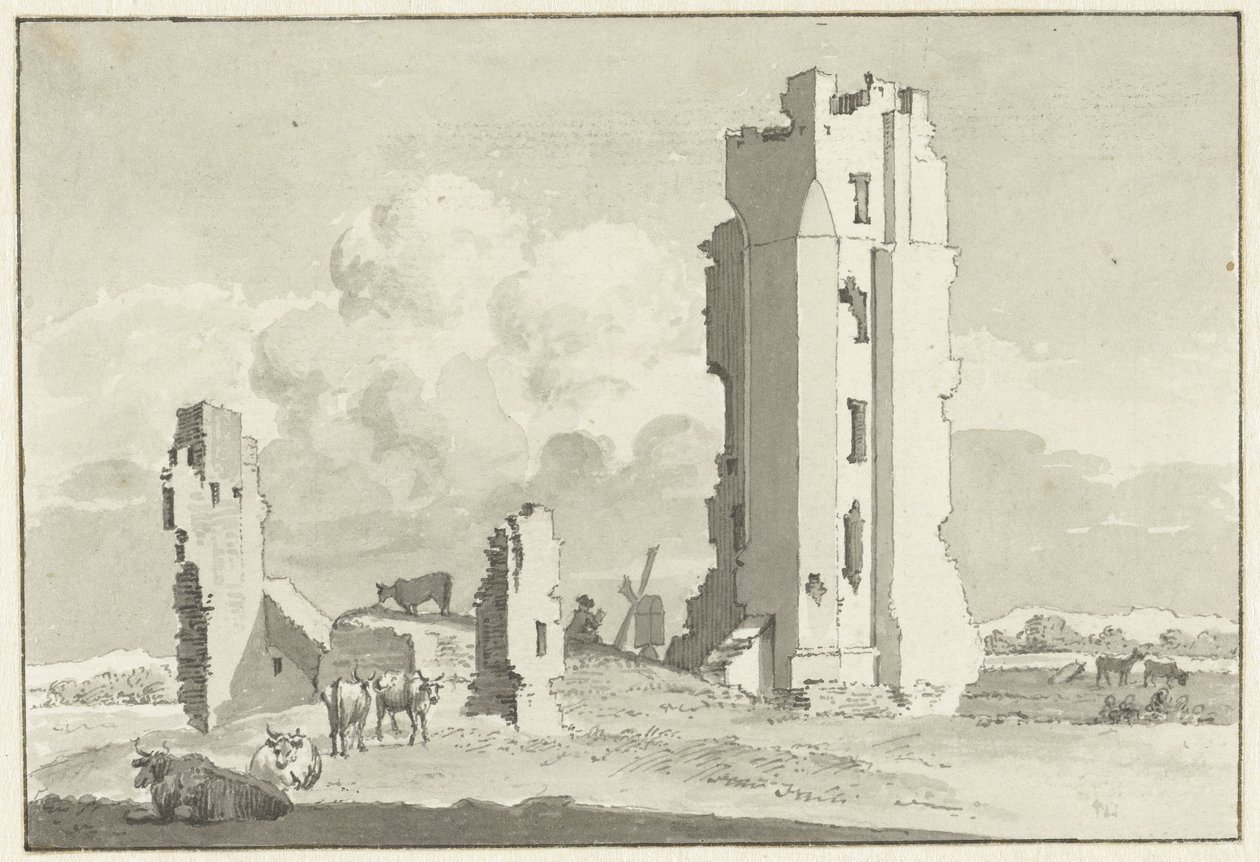 Rovina della Casa a Kleef vicino a Haarlem da Cornelis van Noorde
