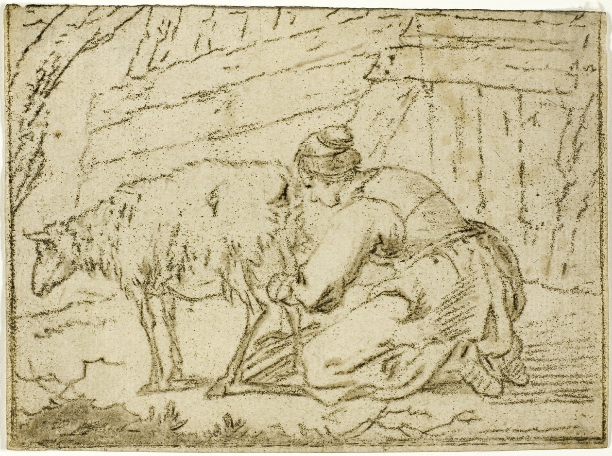 Donna che munge una pecora da Cornelis van Noorde