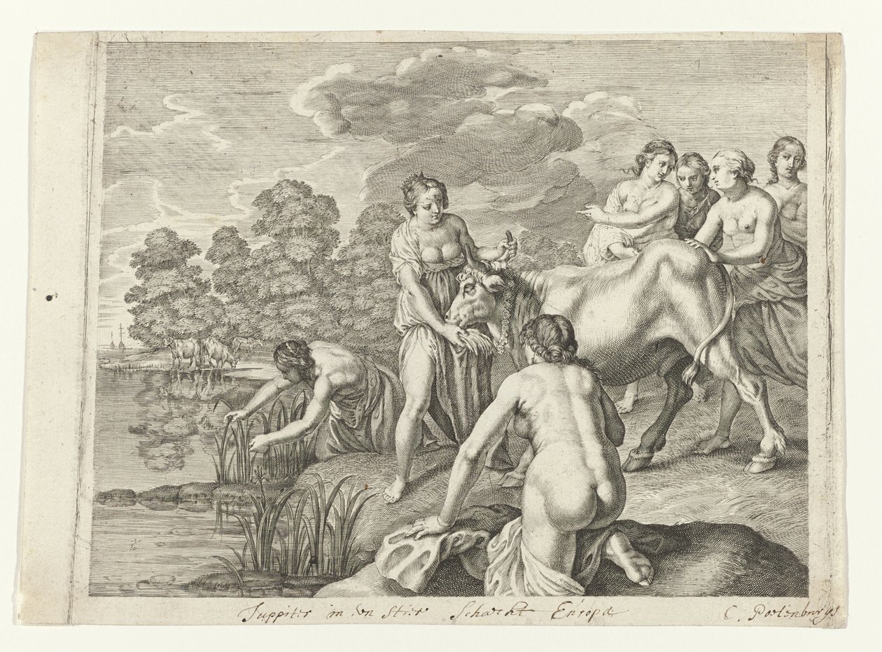 Giove rapisce Europa (Metamorfosi di Ovidio) da Cornelis van Poelenburch (possibly)