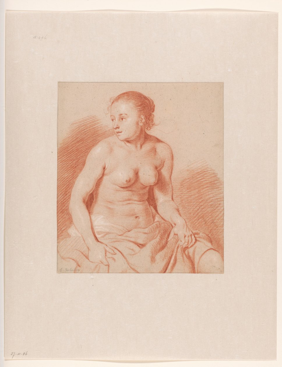 Nudo femminile seduto da Cornelis van Poelenburch