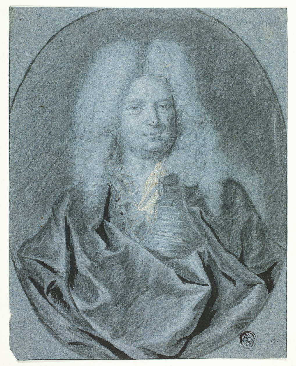 Busto ritratto di uomo con parrucca bianca da Cornelis van Poelenburgh