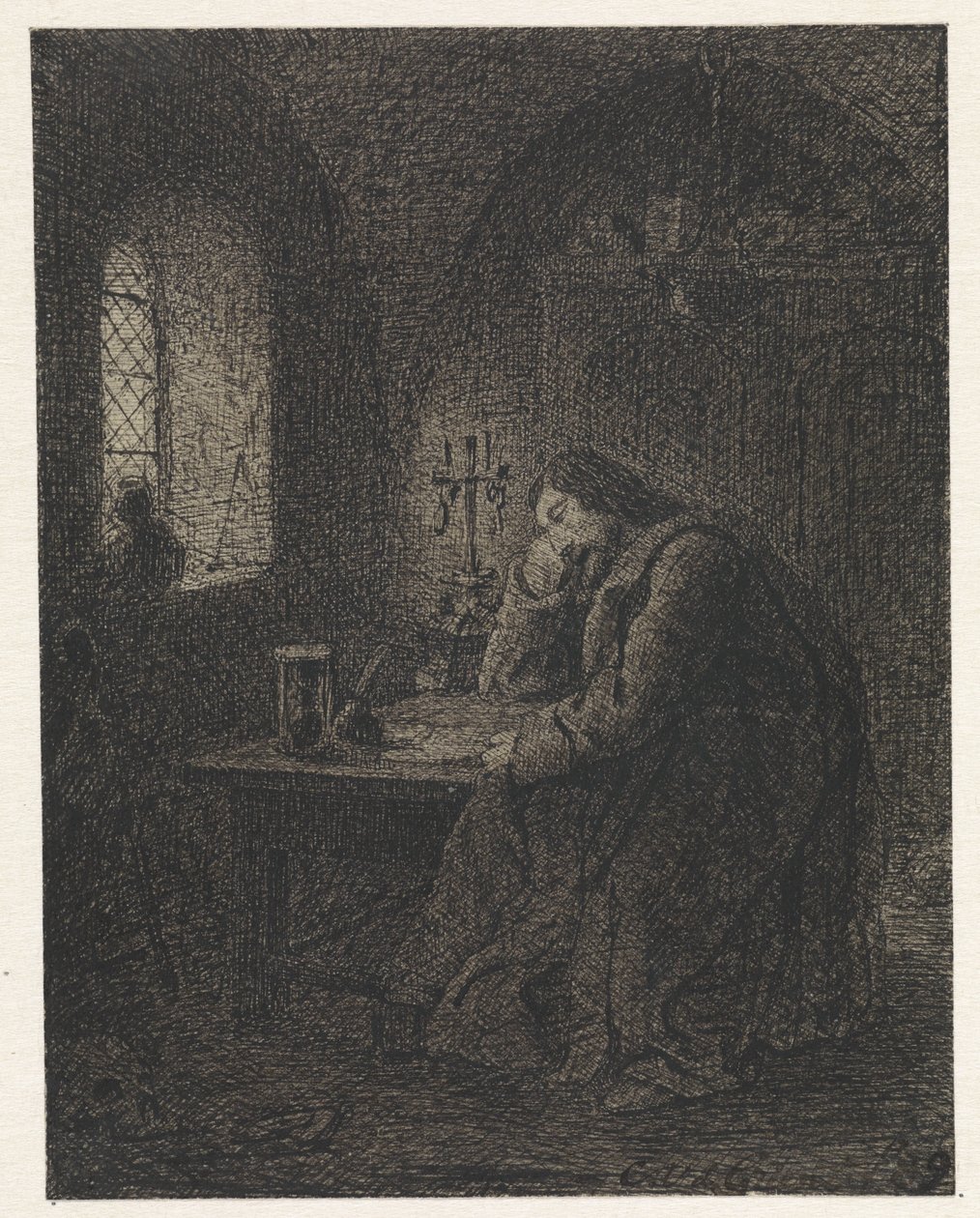 Studioso nel suo studio da Cornelis van der Griendt