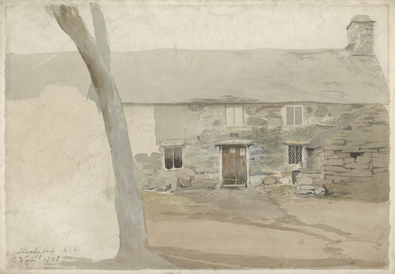 Cottage a Llanllyfni, Galles del Nord, 1805 da Cornelius Varley