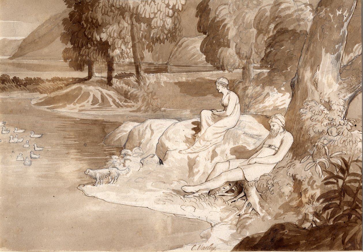 Illustrazione per La signora del lago da Cornelius Varley