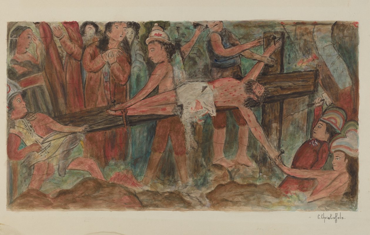 Stazioni della Croce n. 11. Gesù è inchiodato alla croce da Cornelius Christoffels