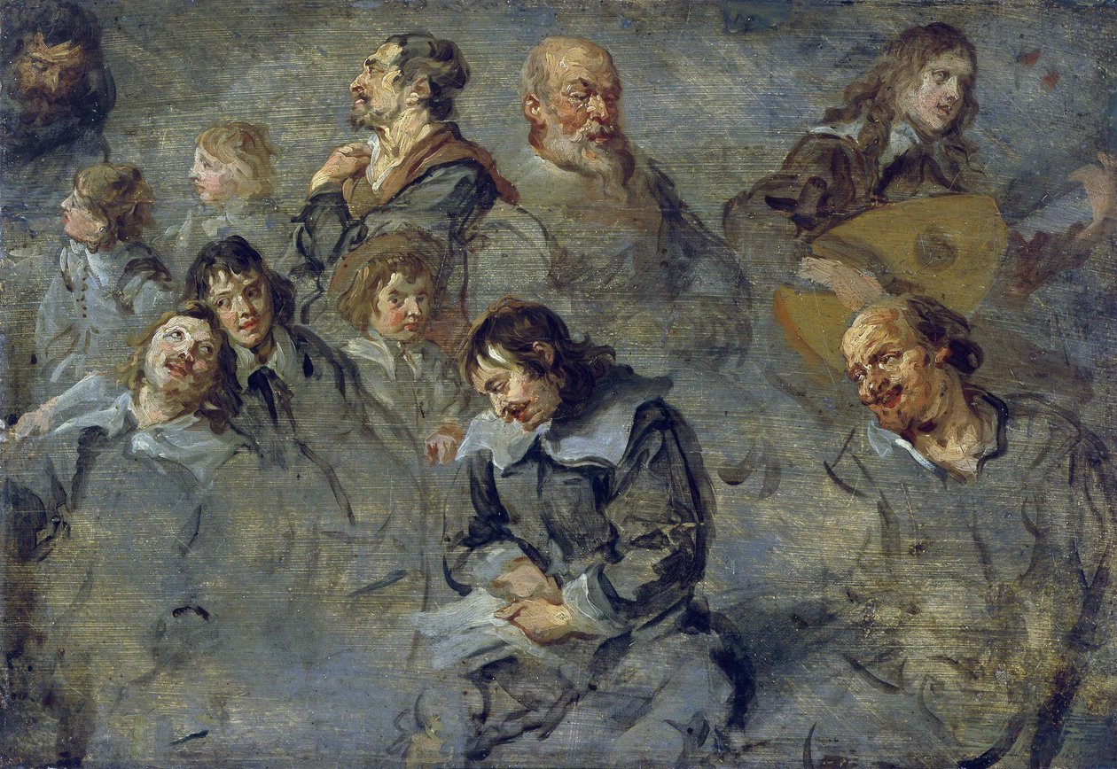 Studi di teste maschili da Cornelius I Schut