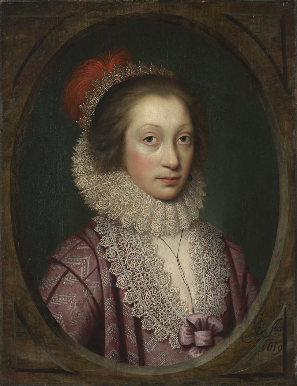 Ritratto di una donna, forse Elizabeth Boothby, 1619 da Cornelius Janssen van Ceulen