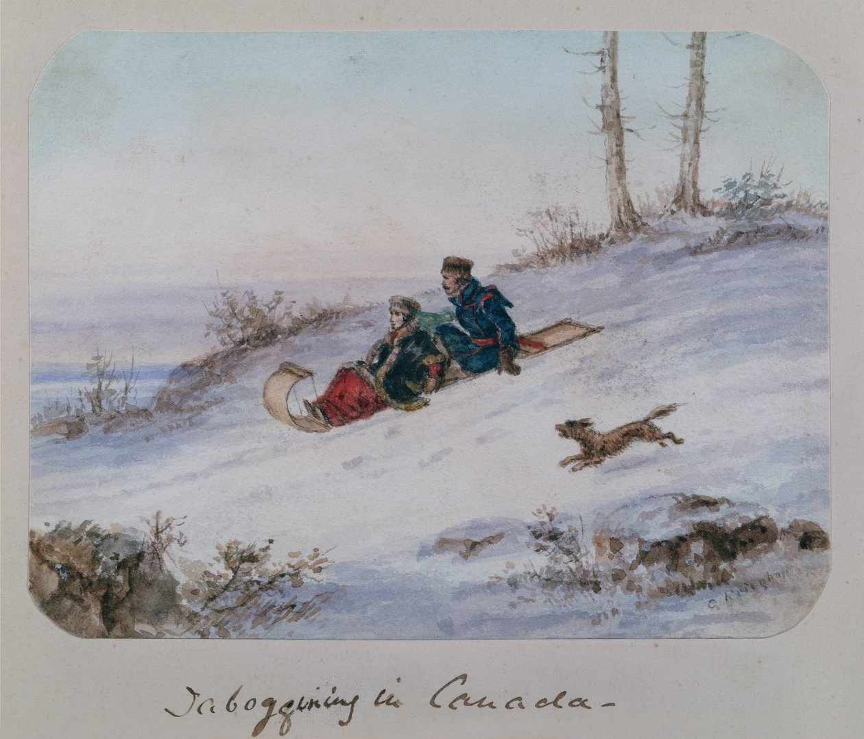 Slittino in Canada da Cornelius Krieghoff