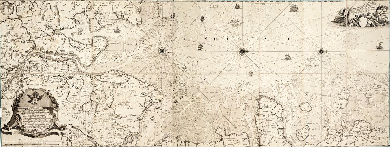 Carta del Mare del Nord da Cornelius Martin Wohlers
