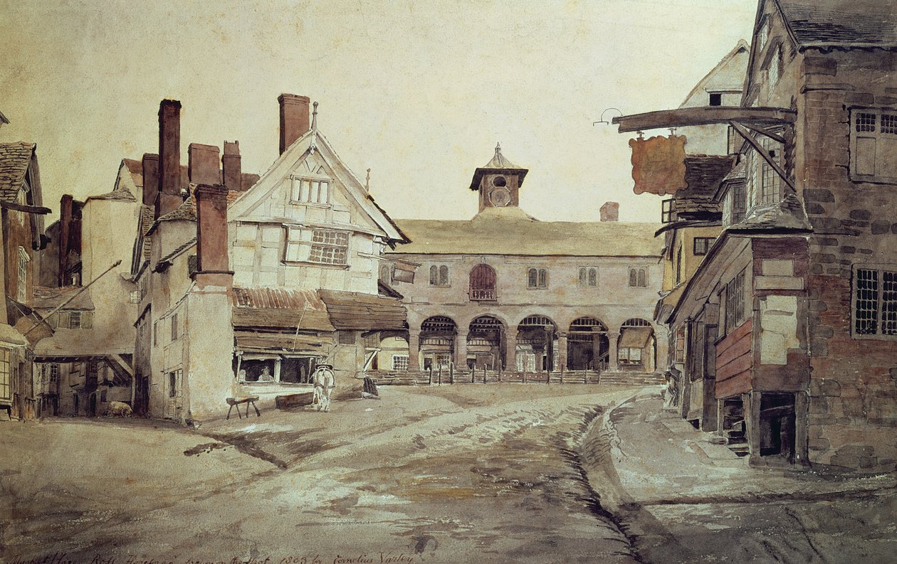 Piazza del Mercato, Hereford, 1803 da Cornelius Varley