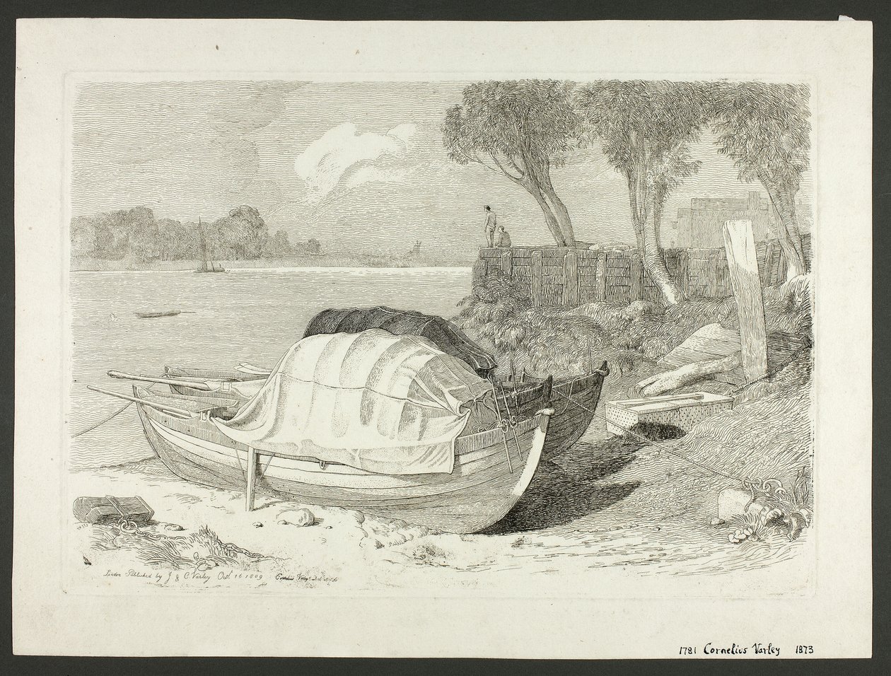 Barche arenate da Cornelius Varley
