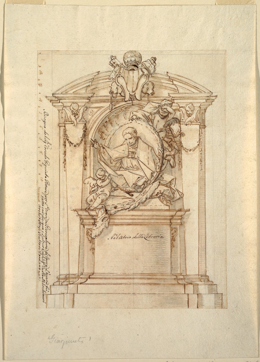 Disegno, Progetto per un monumento, 1750 ca. da Corrado Giaquinto