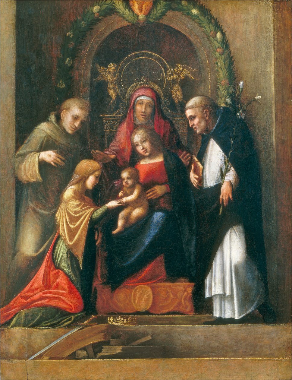 Il matrimonio mistico di Santa Caterina, 1510-15 da Antonio da Correggio