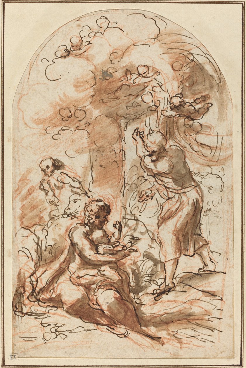 Studio per la "Madonna della Scodella" [recto] da Correggio