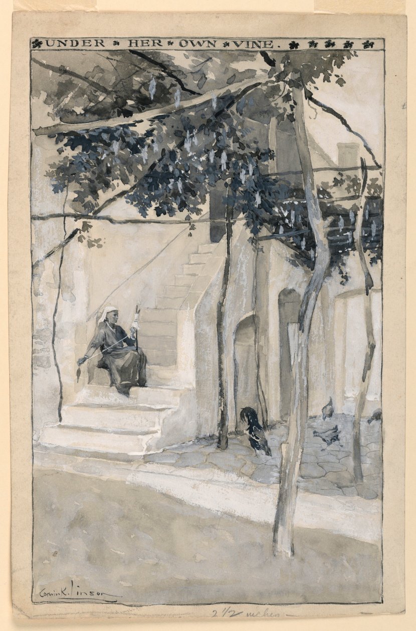 Sotto la sua vite, illustrazione per "Atene moderna" da Corwin Knapp Linson