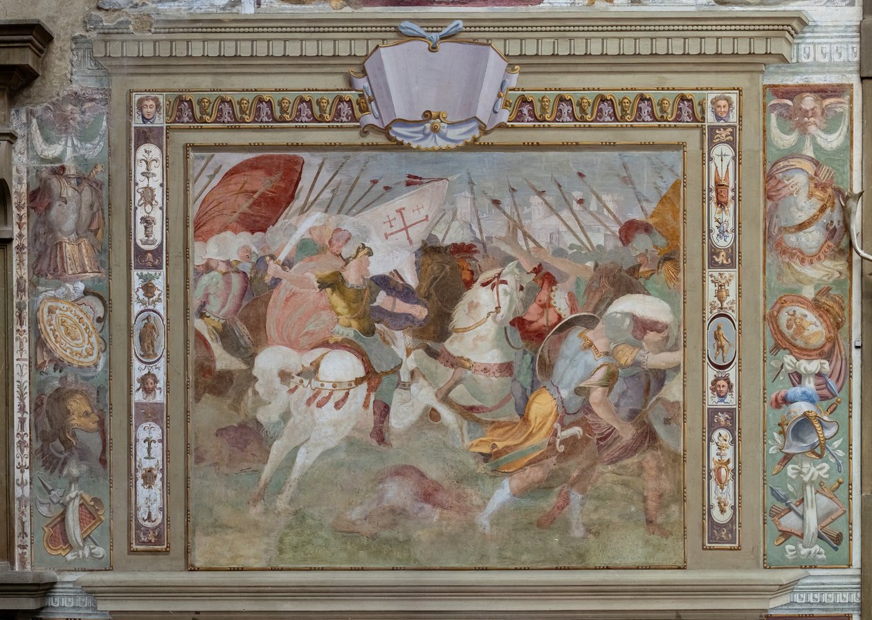 Scena di battaglia, dagli Atti di Goffredo di Buglione alla presa di Gerusalemme, 1589-94 circa (affresco) da Cosimo Daddi