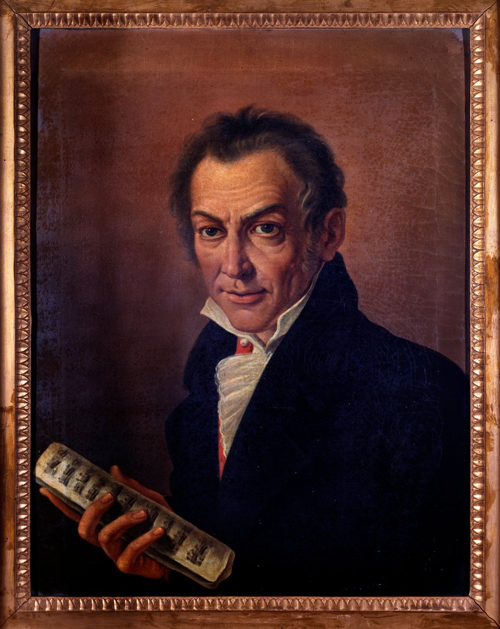 Ritratto di Nicola Antonio Zingarelli, compositore e organista italiano. c. 1800 da Costanzo Angelini