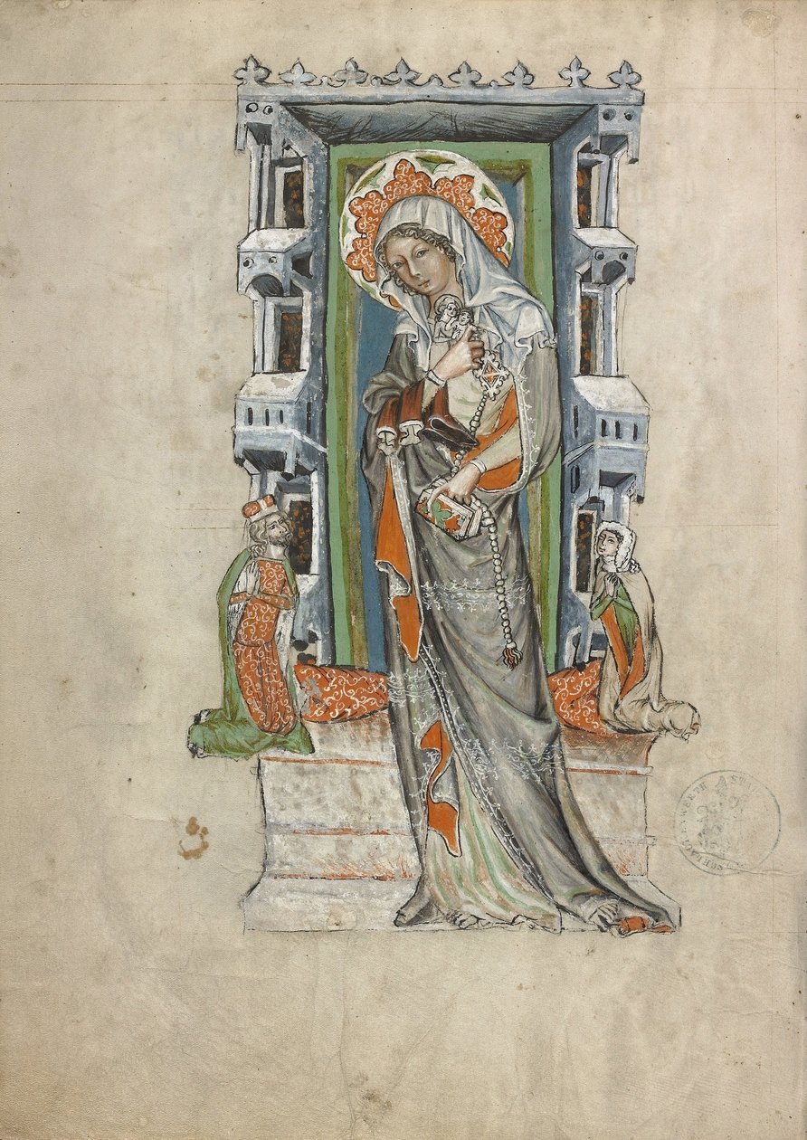 Santa Edvige di Slesia con il Duca Ludovico di Legnica e Brieg e la Duchessa Agnès, 1353 da Court workshop of Duke Ludwig I
