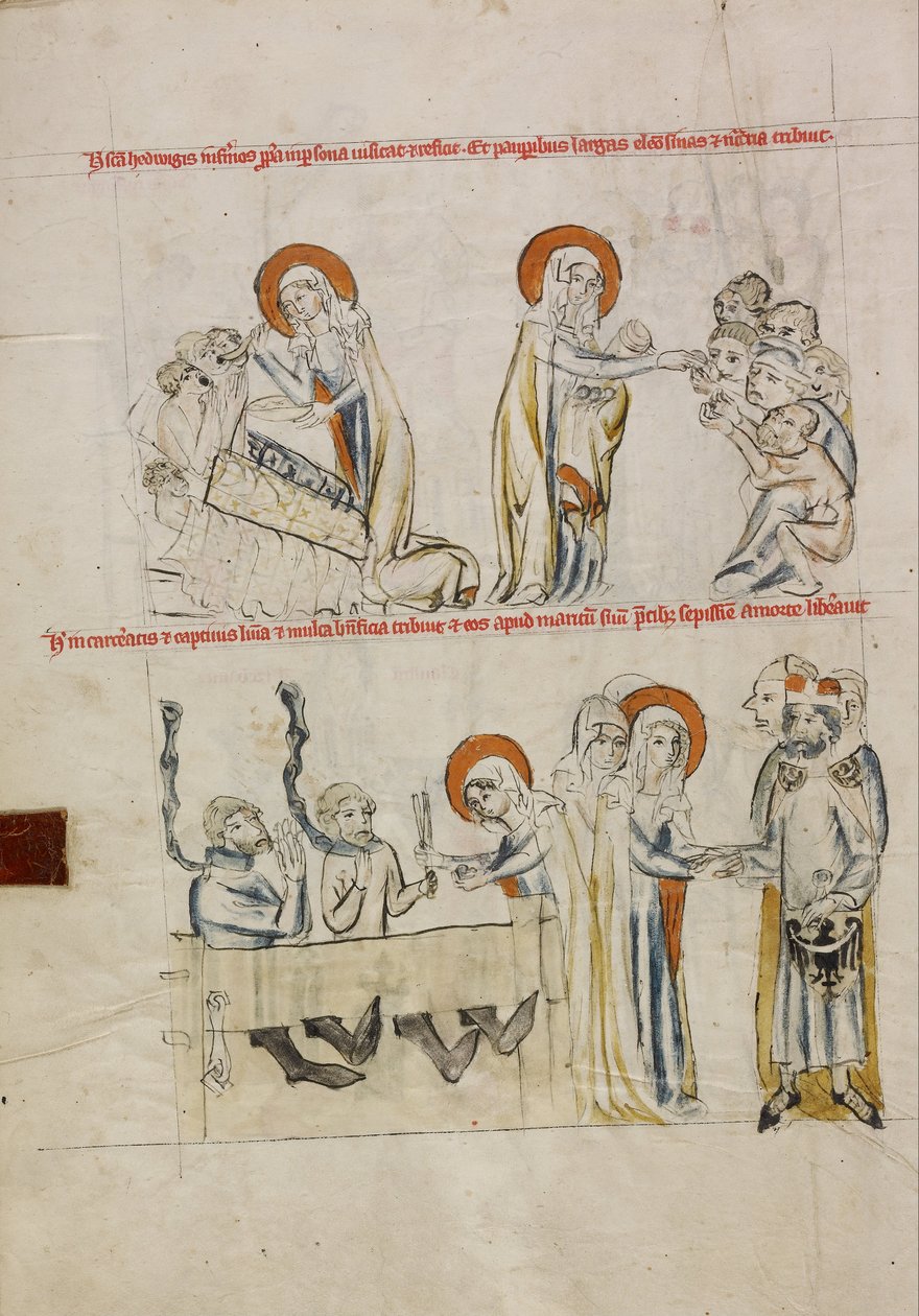 Hedwig che cura i malati; Hedwig che cura i prigionieri da Court workshop of Duke Ludwig I of Liegnitz and Brieg