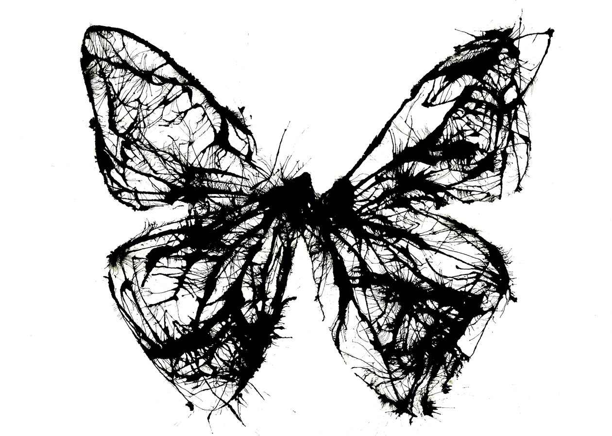 Farfalla nera, 2021 (inchiostro acrilico su carta di cotone) da Courtenay Kusitor