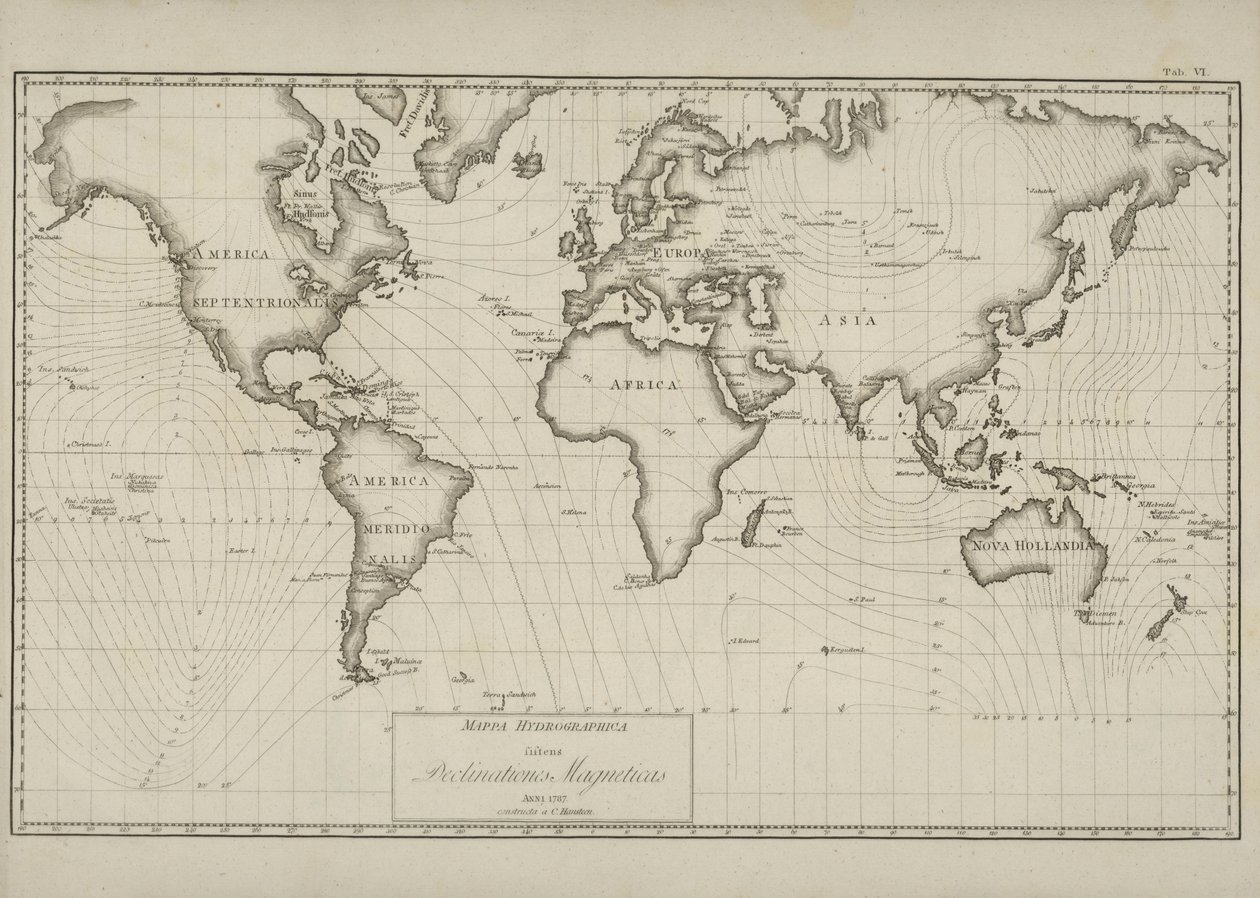 Illustrazione tratta dal libro Untersuchungen über den Magnetismus der Erde di Hansteen, Christopher e pubblicato da C. Hansteen (Christiania, 1819) da Creator