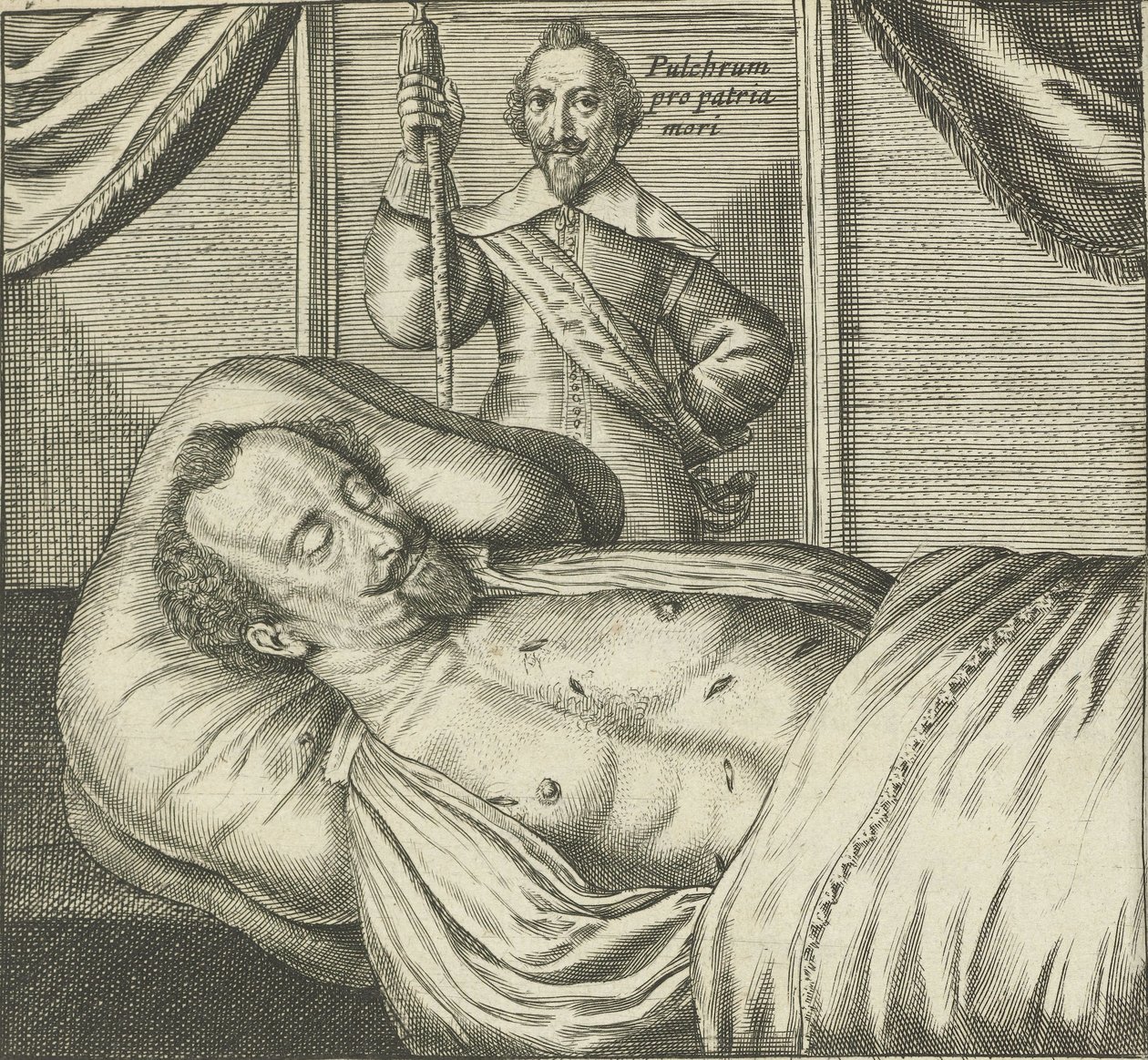 Cadavere di Sébastien de La Ruelle in stato da Crispijn van de Passe