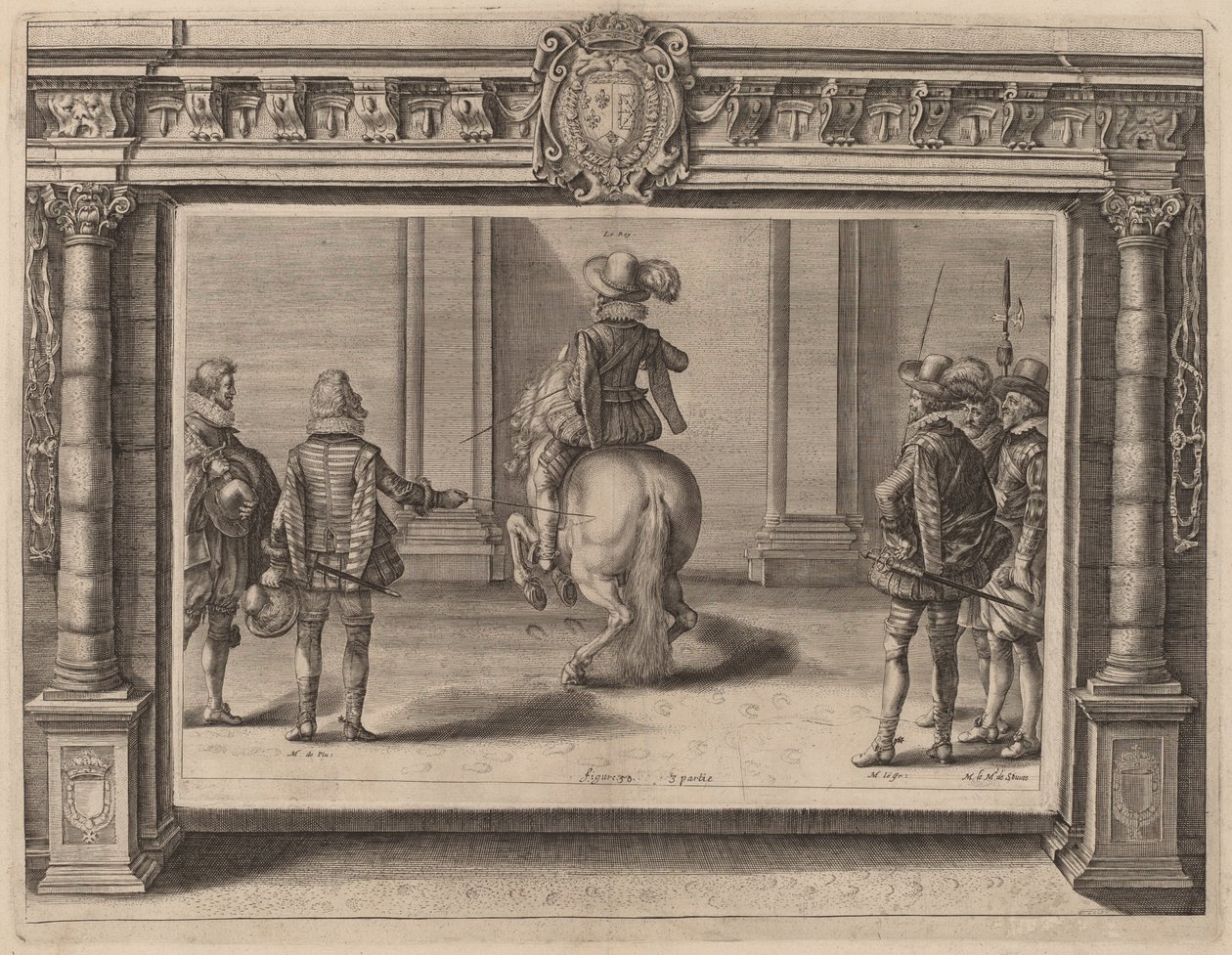 Luigi XIII a cavallo, riceve istruzioni da Crispijn de Passe II