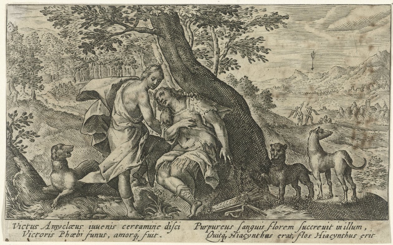 Apollo e Giacinto (Metamorfosen van Ovidius) da Crispijn van de Passe (I)