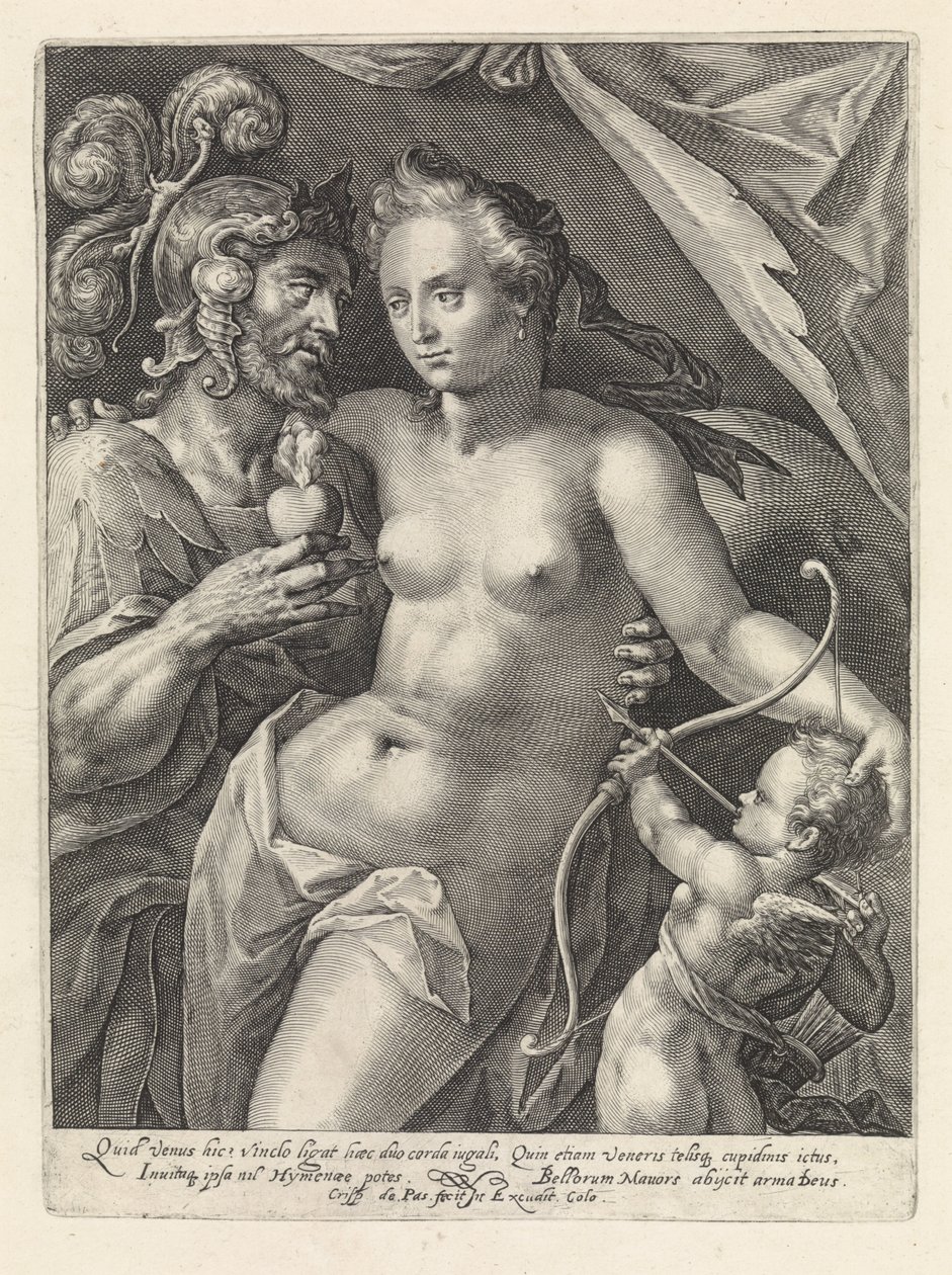 Marte e Venere (Goden en Godinnen als geliefden) da Crispijn van de Passe (I)