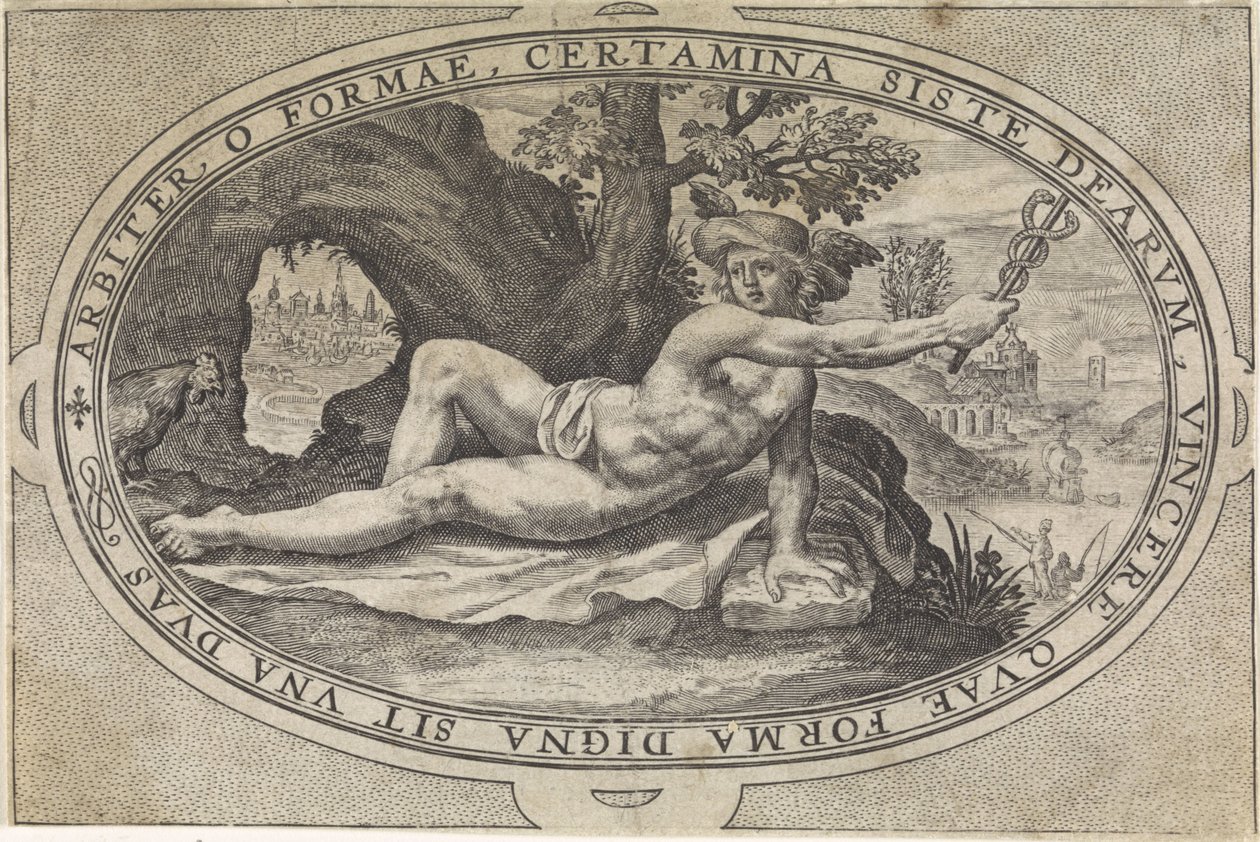 Mercurio (Goden en godinnen betrokken bij het oordeel van Paris) da Crispijn van de Passe (I)