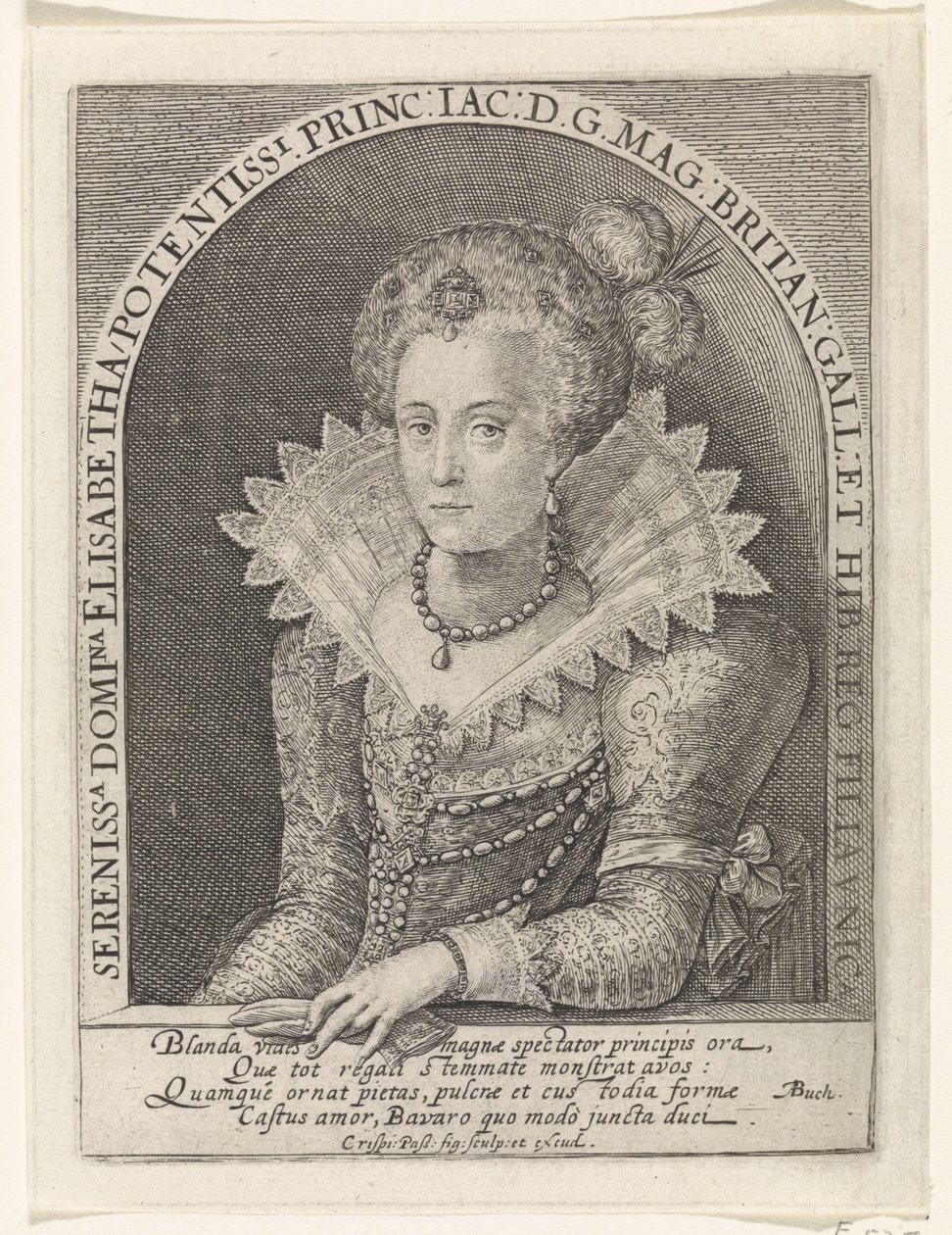 Ritratto di Elisabetta Stuart, regina di Boemia da Crispijn van de Passe (I)