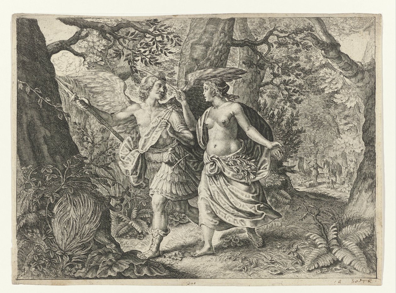 Circe trasforma Pico in un picchio (Metamorfosi di Ovidio) da Crispijn van de Passe (II) (after)