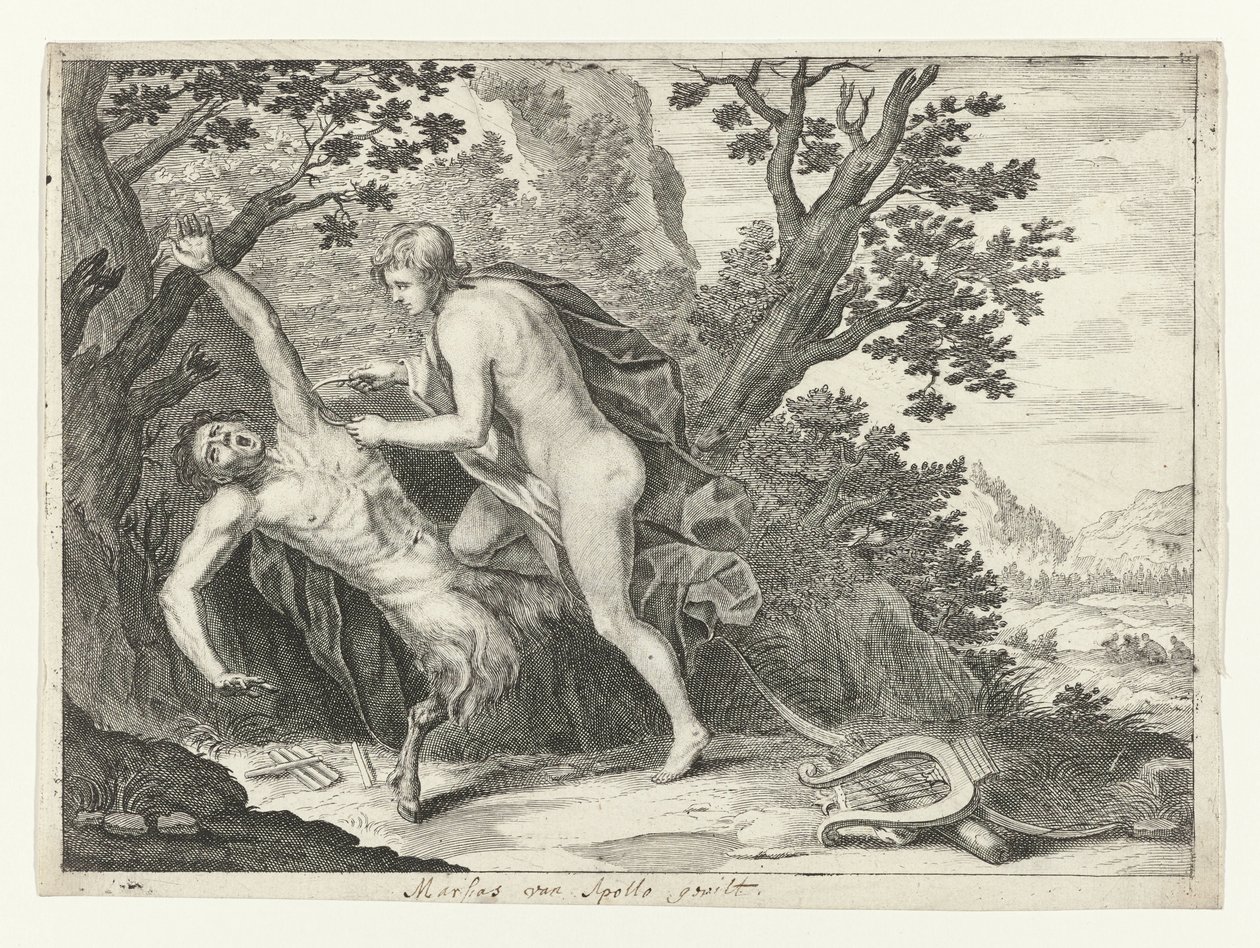 Apollo scuoia Marsia da Crispijn van de Passe (II) (attributed to)