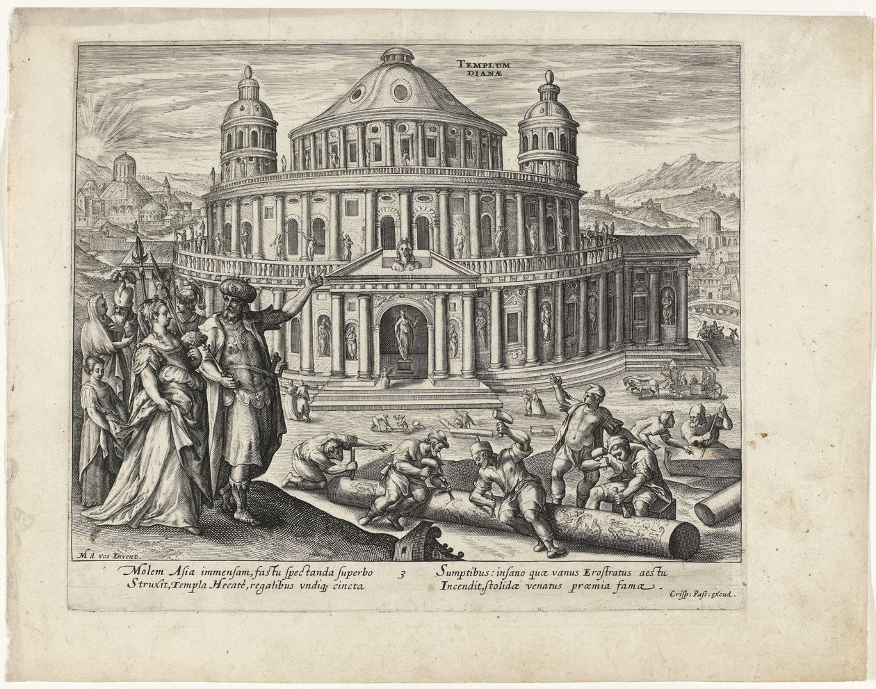 Tempio di Diana a Efeso (Le sette meraviglie del mondo) da Crispijn van de Passe (II) (attributed to)