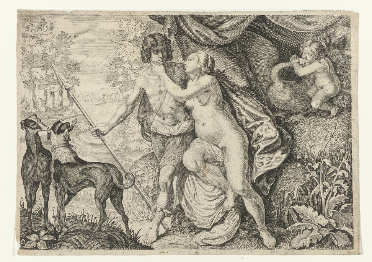 Venere e Adone da Crispijn van de Passe (II) (attributed to)