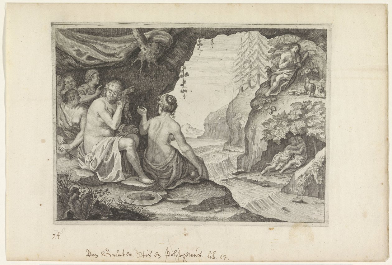 Polifemo e Aci amano Galatea da Crispijn van de Passe (II)