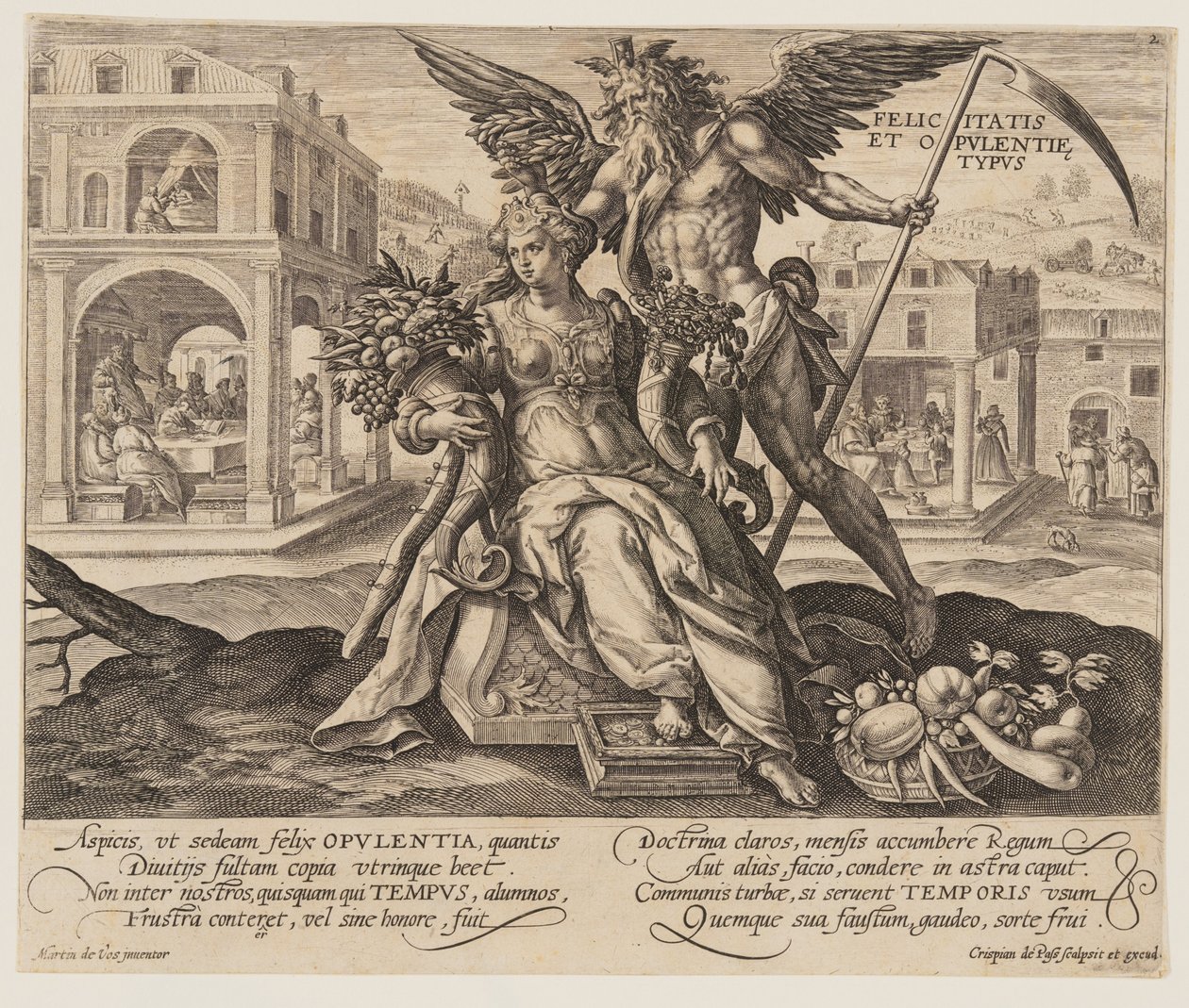 Felicitas et Opulentie Typus, dal Tempo con virtù e vizi da Crispijn van de Passe I