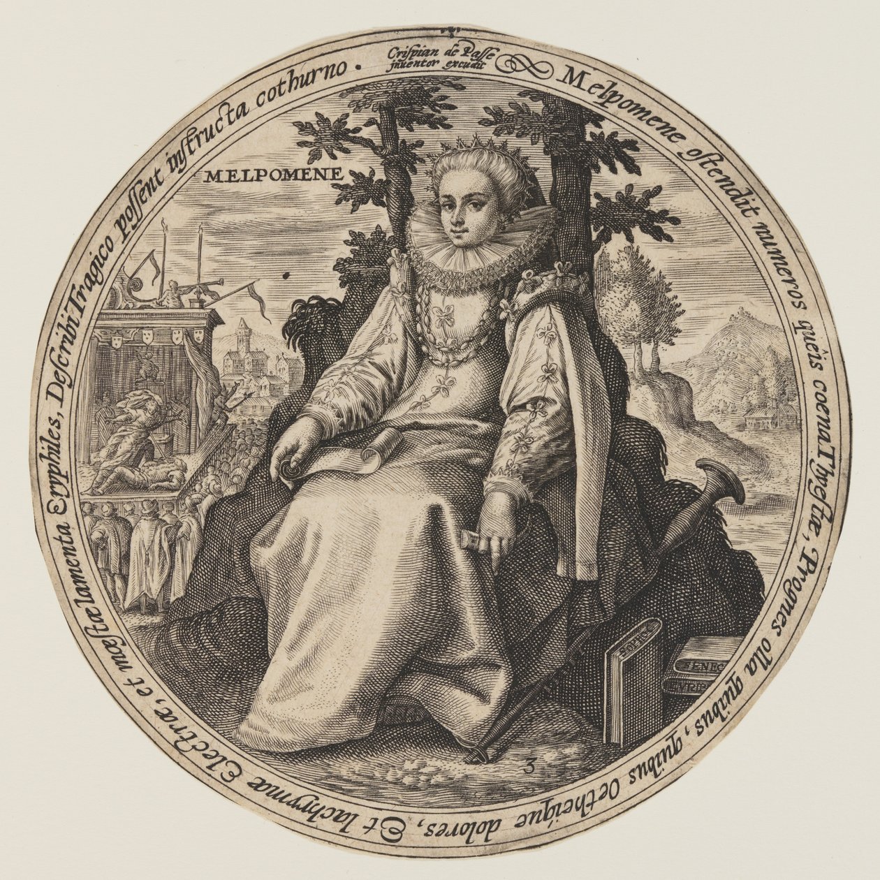 Melpomene, da Le Muse da Crispijn van de Passe I
