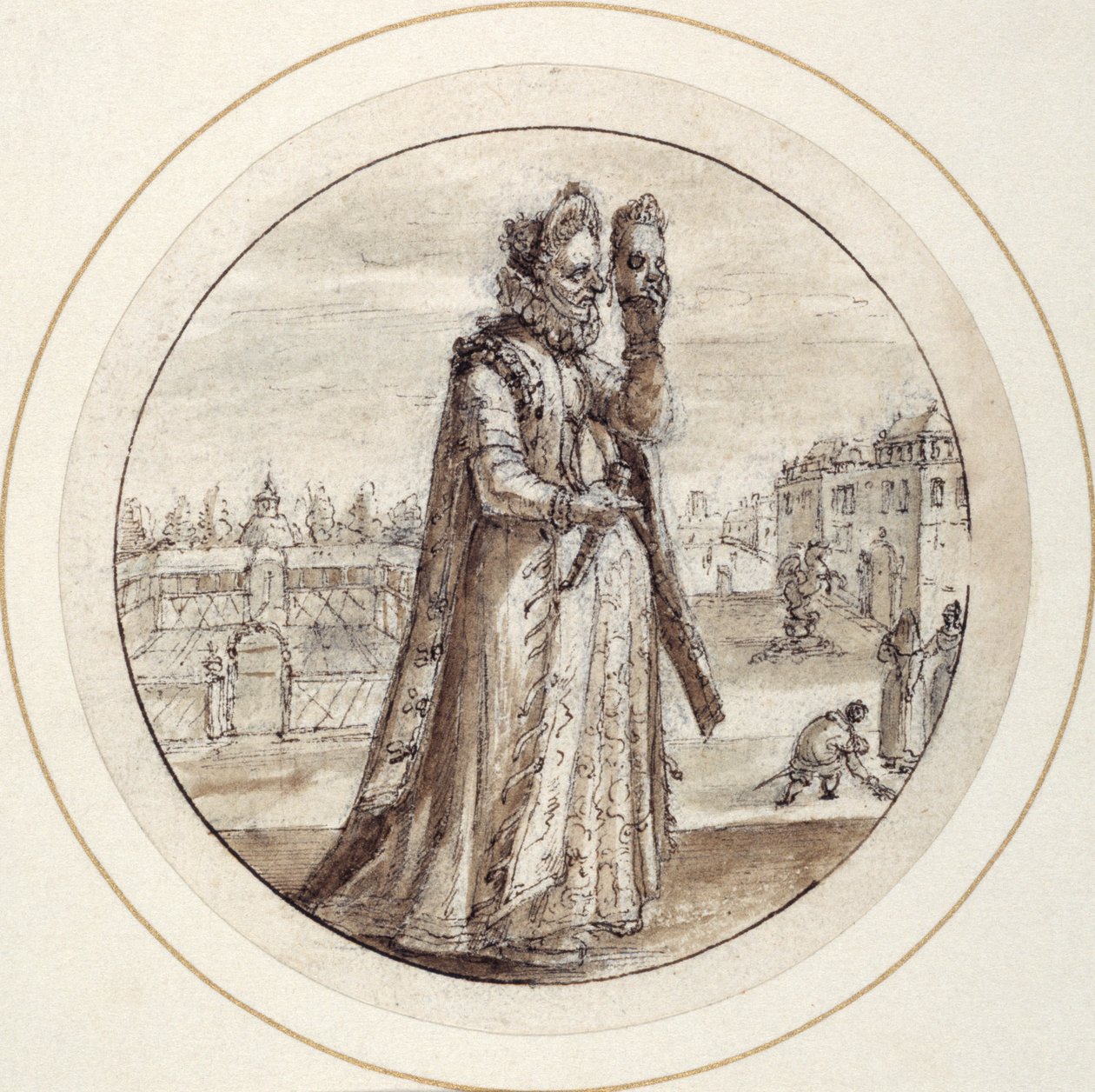 Elena con maschera, inizio XVII secolo da Crispin I de Passe