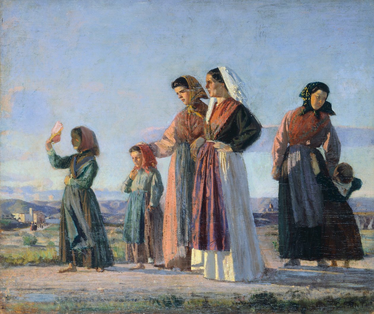 Ritorno dalla Messa, circa 1865 da Cristiano Banti
