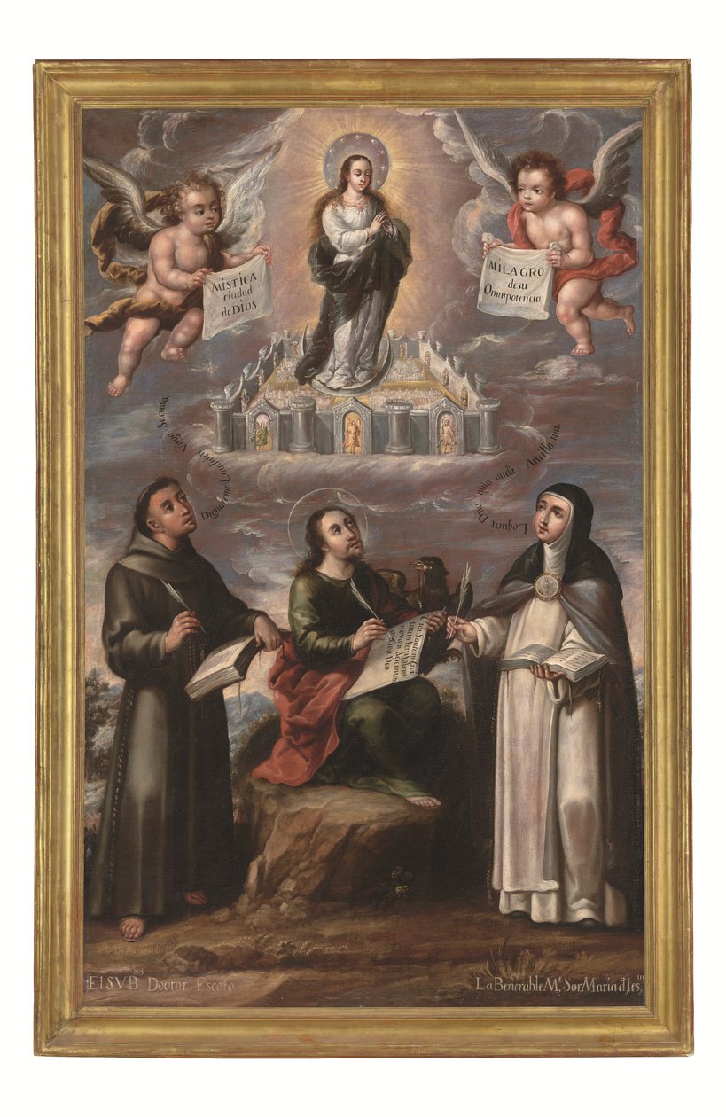 La città mistica di Dio, 1700 circa (olio su tela) da Cristobal de (workshop of) Villalpando