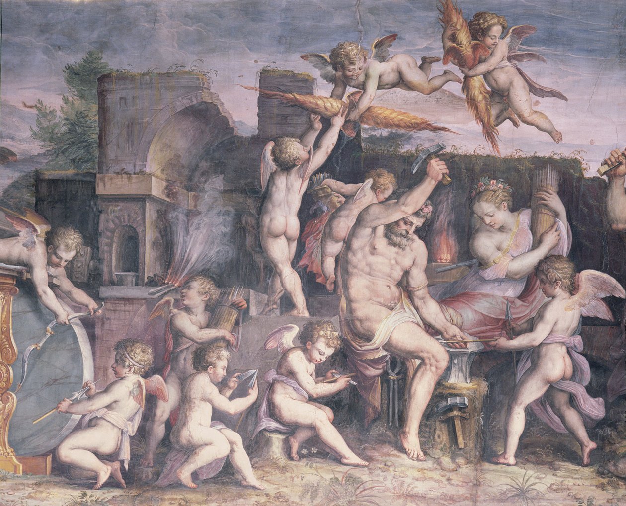 La Fucina di Vulcano, 1555 da Cristofano Gherardi
