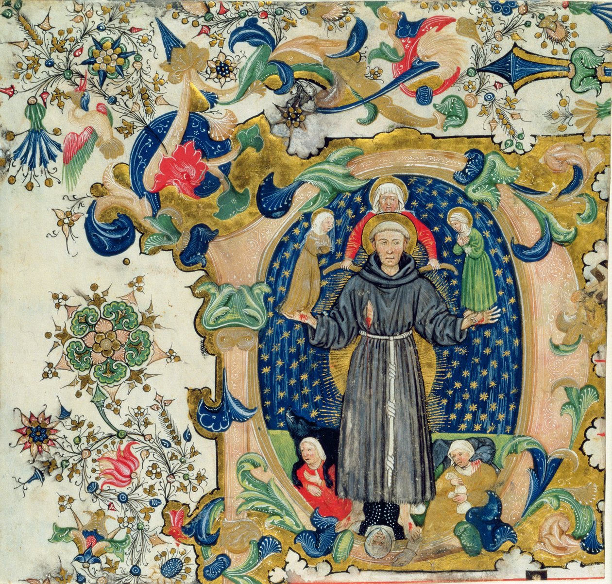 San Francesco in gloria circondato da Castità, Povertà e Obbedienza con Lussuria e Avarizia ai suoi piedi da Cristoforo Cortese