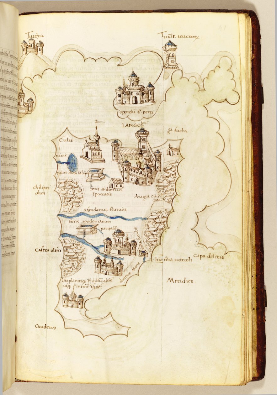 Mappa, illustrazione da "The Liber Insularum Archipelagi" da Cristoforo Buondelmonti